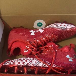 Under Armour Kids Red and White Sneakers